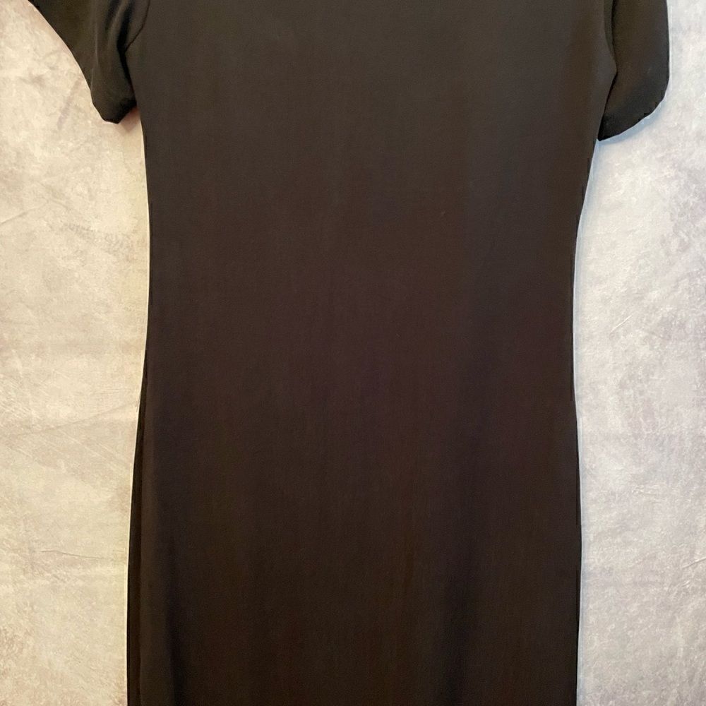 Talbots Black Button front Dress size 4 maxi work weekend peasant cottagecore - Picture 8 of 10